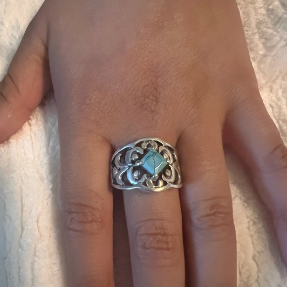 Vintage Sterling Silver .925 Turquoise Ring - Picture 4 of 6